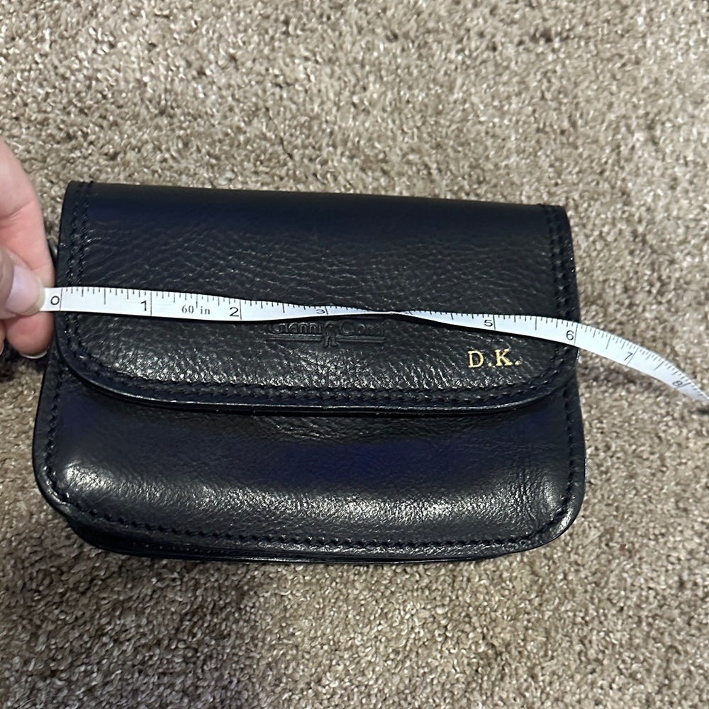 Giani Bernini Black Pebbled Leather Monogrammed Wallet Clutch - Picture 6 of 8
